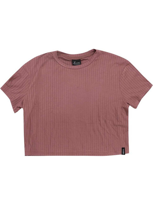 Target Παιδικό Crop Top Κοντομάνικο Μπορντό S24-14570-55