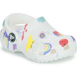 Crocs Classic Doodle Print Clog Παιδικά Παπούτσια Θαλάσσης για Κορίτσι Λευκά 210357-94S