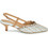Fericelli LORENA Γόβες Slingback Δερμάτινες με Λεπτό Χαμηλό Τακούνι Λευκές Ταμπά ST-0056