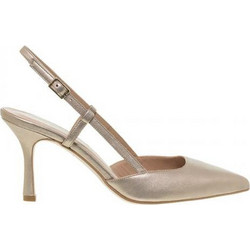 Mourtzi Γόβες Slingback Δερμάτινες με Λεπτό Ψηλό Τακούνι Ροζ Χρυσές 7/71117