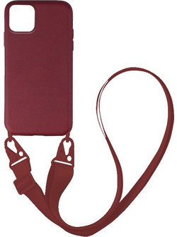 Sonique Silicone Strap Back Cover Burgundy (iPhone 12 Pro Max)