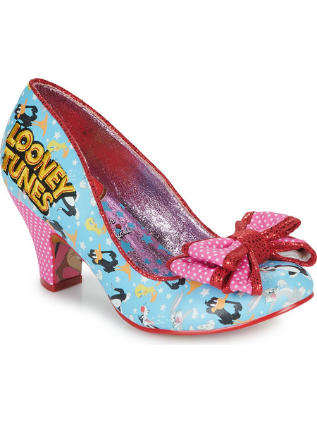 Irregular Choice Γόβες με Χοντρό Ψηλό Τακούνι & Φιόγκο Γαλάζιες 4255-01