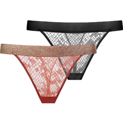 Dorina Vera Γυναικεία String με Δαντέλα 2Pack FXST0008ME028-2X0393