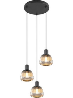 Trio Lighting Tarifa Κρεμαστό Φωτιστικό Οροφής Τρίφωτο E27 Μαύρο 362830332