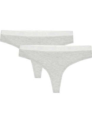4F Βαμβακερά Γυναικεία String Γκρι 2Pack 4FWSS24UPTSF018-27M