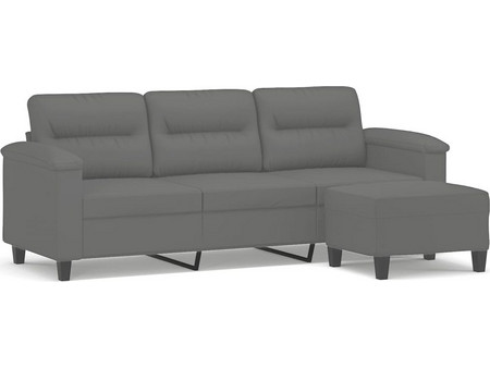 vidaXL Τριθέσιος Καναπές Microfiber Γκρι 210x77x80cm 3201233