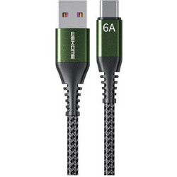 WK WDC-169 Braided USB-C to USB-C 1m Green Black 6941027631850