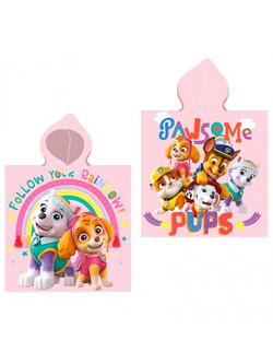 The Paw Patrol Παιδικό Πόντσο Θαλάσσης Ροζ 55x110cm 99976872