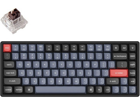 Keychron K2 Pro QMK/VIA Ασύρματο Μηχανικό Gaming Πληκτρολόγιο TenKeyLess με K Pro Brown Διακόπτες RGB Black