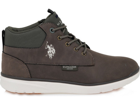 U.S. Polo Assn. Ανδρικά Μποτάκια Δερμάτινα Καφέ YGOR008-DBR003