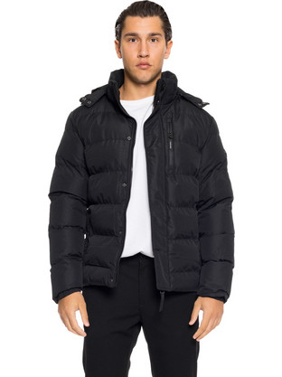 Biston Ανδρικό Μπουφάν Χειμωνιάτικο Puffer Μαύρο 52-201-080