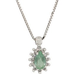 Million Diamonds Γυναικείο Κολιέ από Λευκόχρυσο 18K με Διαμάντι & Σμαράγδι MD20977