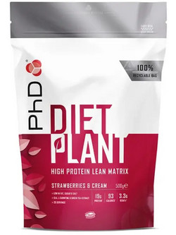 PhD Nutrition Diet Plant Strawberries & Cream Φυτική Πρωτεΐνη Γράμμωσης 500gr