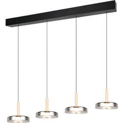 Trio Lighting Celeste Κρεμαστό Φωτιστικό Οροφής Ράγα Πολύφωτο LED με Θερμό Λευκό Φως Μαύρο 354910432