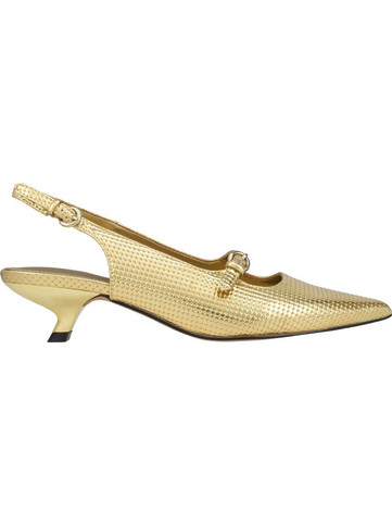 Katy Perry The Micro Γόβες Slingback Δερμάτινες με Λεπτό Χαμηλό Τακούνι Χρυσές KP3284-710