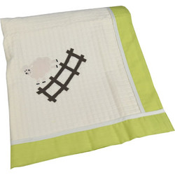 Bebe Stars Sheep Πάνα Αγκαλιάς Πικέ Λευκή Lime 90x90cm