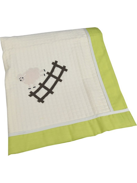 Bebe Stars Sheep Πάνα Αγκαλιάς Πικέ Λευκή Lime 90x90cm