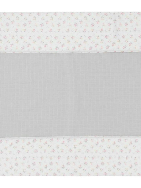 KikkaBoo Flower Πάνα Αγκαλιάς από Μουσελίνα Γκρι Λευκή 75x70cm