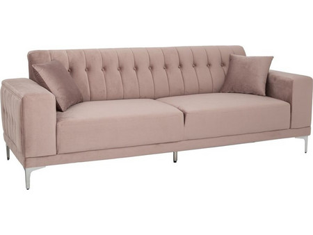 Iliadis Τριθέσιος Καναπές Βελούδινος Ροζ 236x86x85cm 88032
