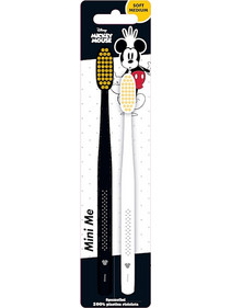Mr.White Mickey Soft Medium Παιδικές Οδοντόβουρτσες 2τμχ Μαύρη Λευκή