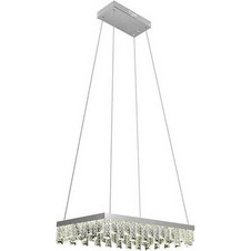 Horoz Electric Κρεμαστό Φωτιστικό Οροφής με Κρύσταλλα Μονόφωτο LED με Φυσικό Λευκό Φως Ασημί Nirvana-32 HO-192732