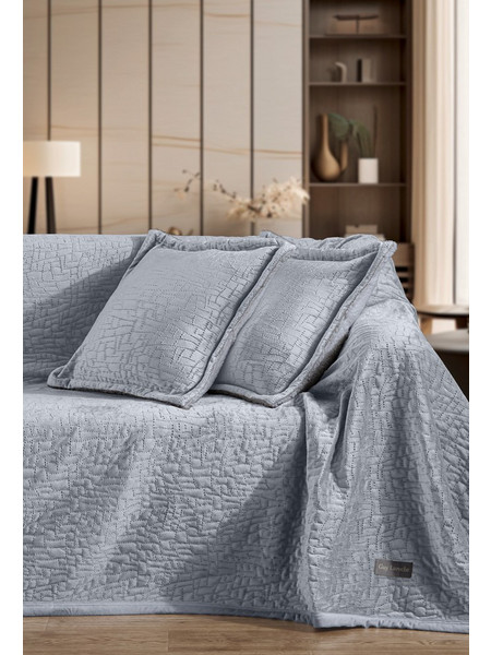 Guy Laroche Ριχτάρι Πολυθρόνας 130x170 Bolzano Silver Με Μαξιλαροθήκη
