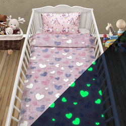 Lino Home Herz Κουβέρτα Κούνιας Fleece 110x150 Ροζ