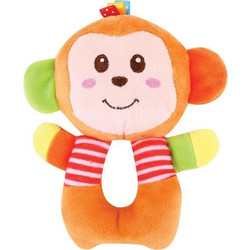 Lorelli Monkey Υφασμάτινη Κουδουνίστρα Κρίκος για Νεογέννητα