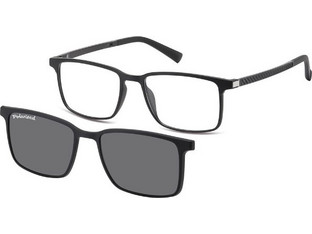 Sunoptic TRC-191 Ανδρικός Σκελετός Γυαλιών Οράσεως με Clip-On Κοκάλινος Μαύρος