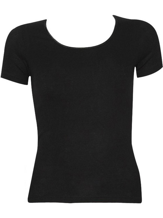 Minerva Βαμβακερά Κοντομάνικα Γυναικεία Φανελάκια Σετ 2Pack Μαύρα 90-92203-045