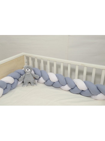 Baby Oliver Des 3170 Πάντα Κούνιας Πλεξούδα Λευκό Γαλάζιο 20x200cm