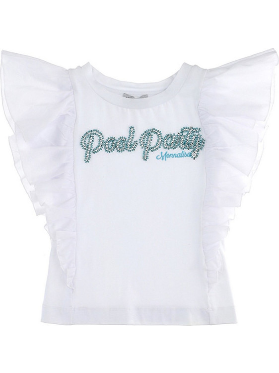 Monnalisa St.Pool Party Παιδικό T-Shirt Αμάνικο Λευκό 195637RK5054-9985