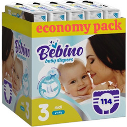 Bebino Baby Diapers Midi Economy Pack Πάνα No3 4-9kg 114τμχ