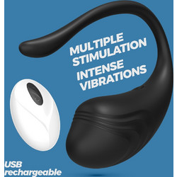 Crushious Tamago Vibrating Egg Δονητής Egg για Ζευγάρια με App Control 9cm Μαύρος