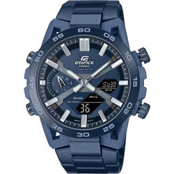 Casio Ανδρικό Ρολόι Χρονογράφος Solar με Μπλε Μεταλλικό Μπρασελέ ECB-2000CB-2AEF