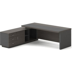 Woodwell VIP Γωνιακό Επαγγελματικό Γραφείο Ξύλινο με Βιβλιοθήκη ΕΟ929,L