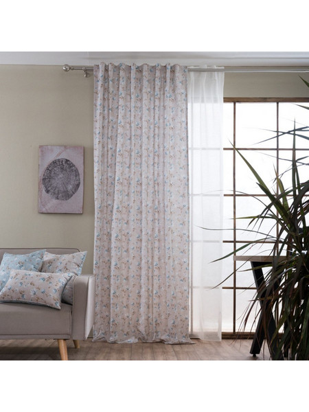 Teoran Κουρτίνα Παραθύρου Floral με Τρουκς 140x275 Lorca 52015474