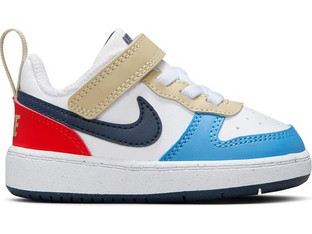 Nike Court Borough Παιδικά Sneakers Μπεζ Γαλάζια Κόκκινα DV5458-124