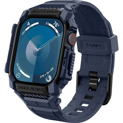 Spigen Rugged Armor Pro Θήκη Σιλικόνης με Λουράκι για Apple Watch 10 46mm Navy Μπλε