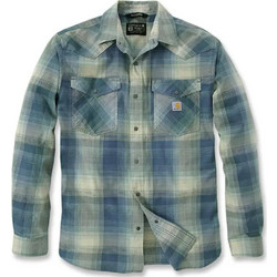 Carhartt Ανδρικό Πουκάμισο Βαμβακερό Καρό Μακρυμάνικο Κανονική Γραμμή Πράσινο 106756-HK8MREG