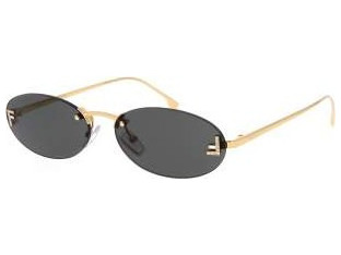 Fendi FE4075US-30A Ανδρικά Γυαλιά Ηλίου Οβάλ Μεταλλικά Χρυσά με Μαύρο Φακό