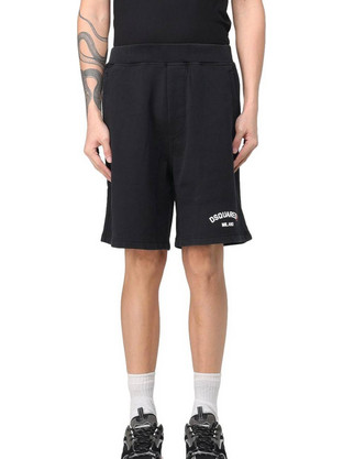 Dsquared2 Ανδρική Βερμούδα Υφασμάτινη Μαύρη S74MU0894-900