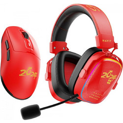 Havit H2039BG Limited Edition Ασύρματο Gaming Headset Over Ear Red