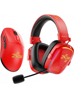 Havit H2039BG Limited Edition Ασύρματο Gaming Headset Over Ear Red