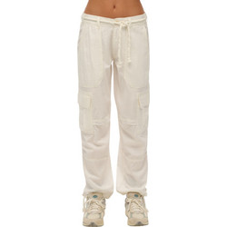 Superdry Υφασμάτινο Γυναικείο Παντελόνι Cargo Relaxed Εφαρμογή Εκρού W7011201A-71D