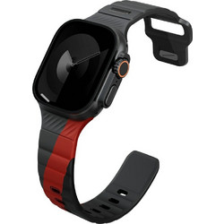 Uniq Stride De Rubber Λουράκι Σιλικόνης Charcoal / Red (Apple Watch 44 / 45 / 46 / 49mm)