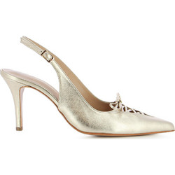Fratelli Petridi Γόβες Slingback Δερμάτινες με Τακούνι Στιλέτο Χρυσές 712