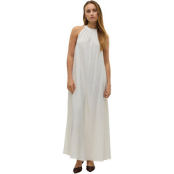 Vero Moda Maxi Καλοκαιρινό Βραδινό Φόρεμα Μεταξωτό Λευκό 10328619