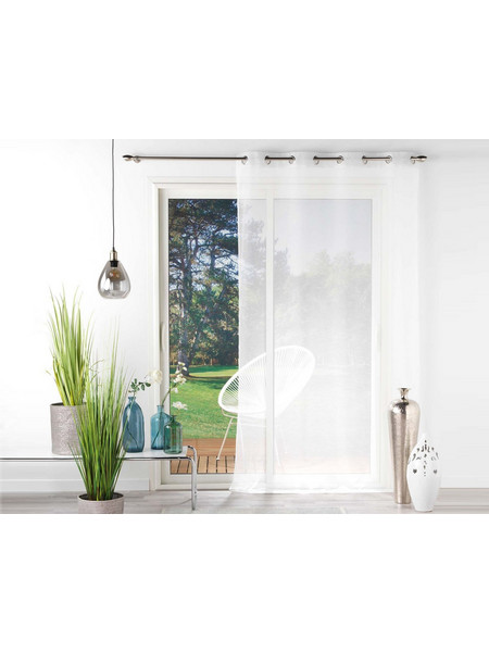 Douceur d'interieur Κουρτίνα Παραθύρου Βουάλ με Τρουκς 140x280 Voilizea 1627140 Λευκό