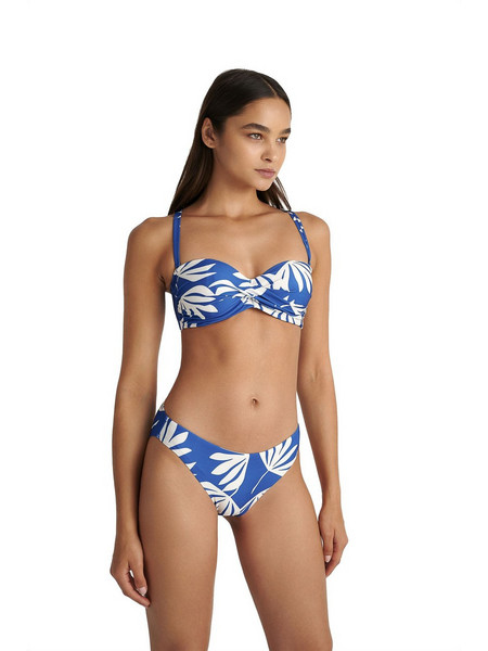 BLU4U Coco Leaf Bikini Slip Floral Μπλε 25365196-14